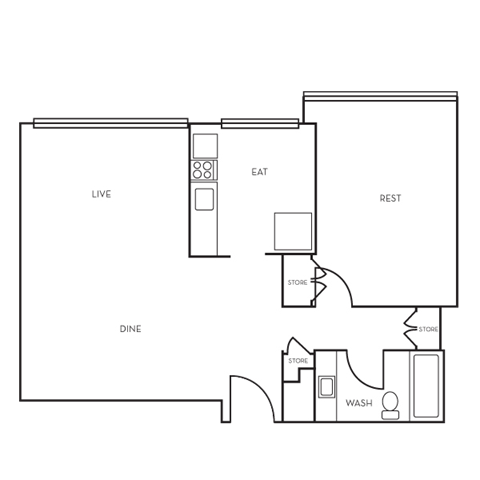 black and white floorplan image
